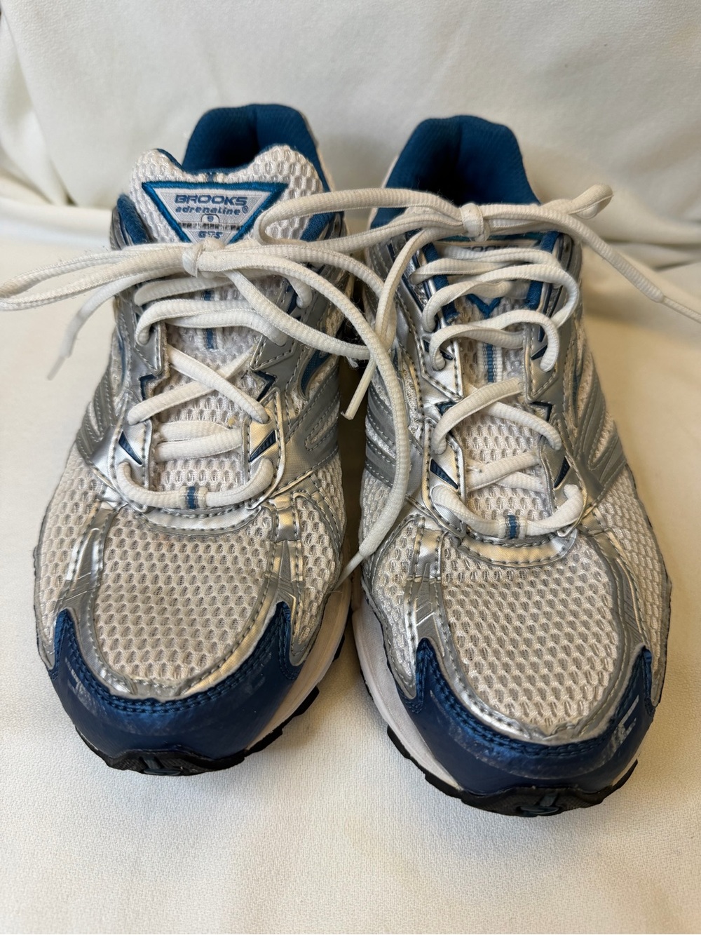 Brooks Adrenaline GTS Vintage Y2K Silver Blue Mesh Running Shoes Women's 9
